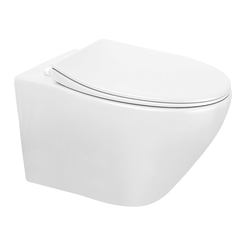 картинка Унитаз Keras white подвесной безободковый с сид. микр. дюропласт AZ-99046W Azario 