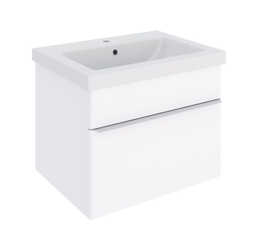 картинка Тумба Аксиома 60 1 ящ. подвесная белый глянец без ум. AQUA DE MARCO 