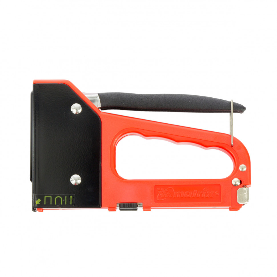 картинка Степлер мебельный 4-функциональный пластиковый тип скобы:53 28 300 500 6-14мм Matrix 40905 