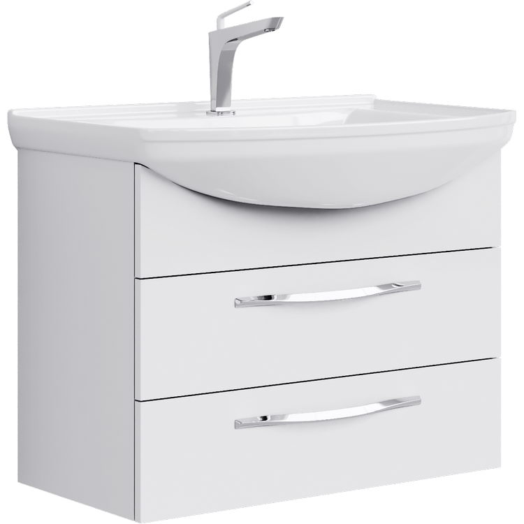 картинка Тумба Аллегро белый, с раковиной Стиль 75 Agr.01.07/2 Aqwella 