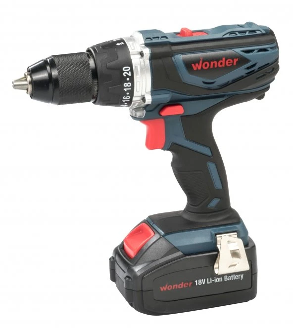 картинка Дрель ударная аккумуляторная металлический наконечник 18Вт 2Ач 40НМ Wonder JD6310C18A 