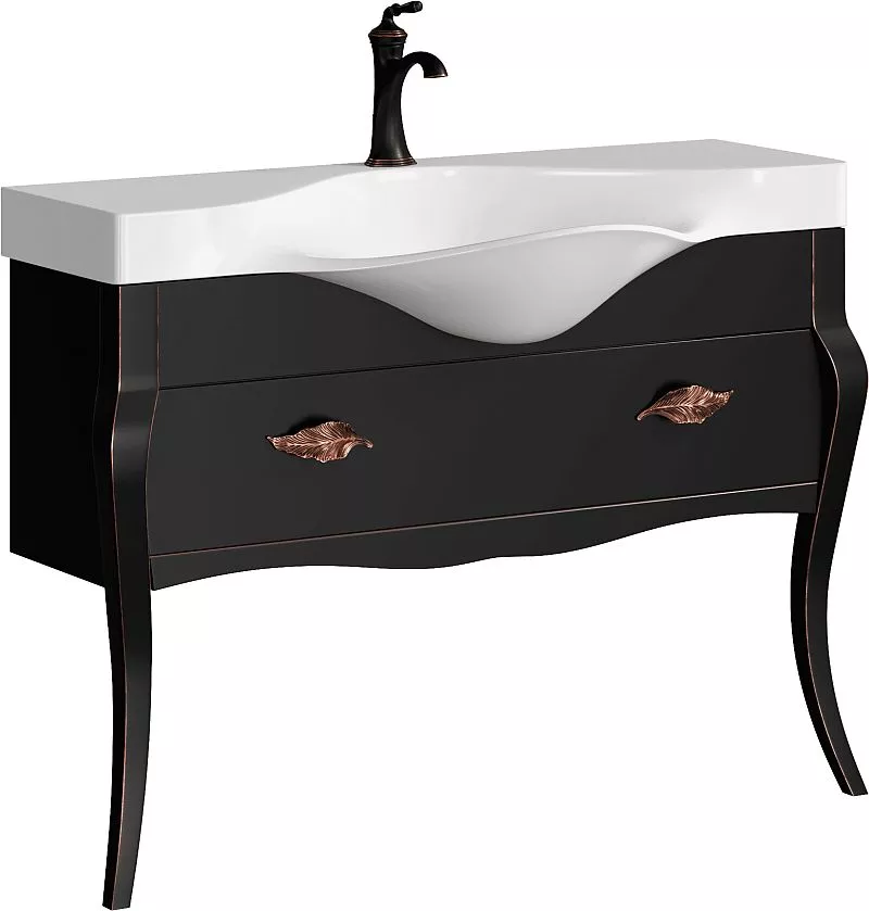 картинка Тумба Borgia 110 цвет черный ум. Brodway 1100 BOR0111BLK TM Clarberg Aqwella 