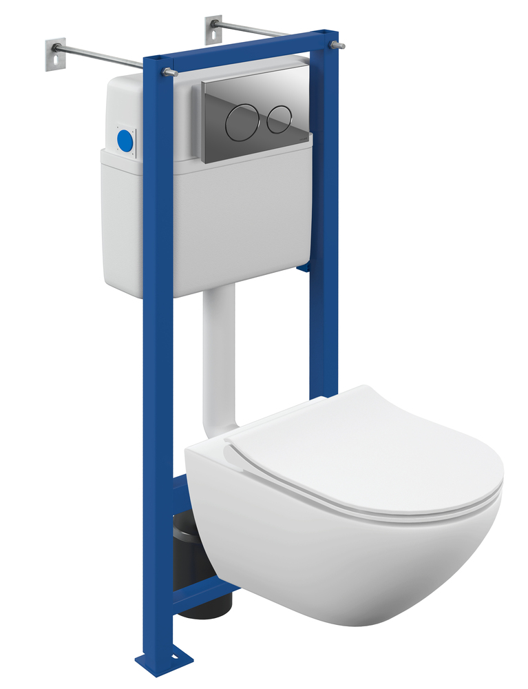 картинка Инсталляция Street Fusion Vortex DPL EO Slim Vector+ кнопка Twins пласт. хром глянец 64578 Cersanit 