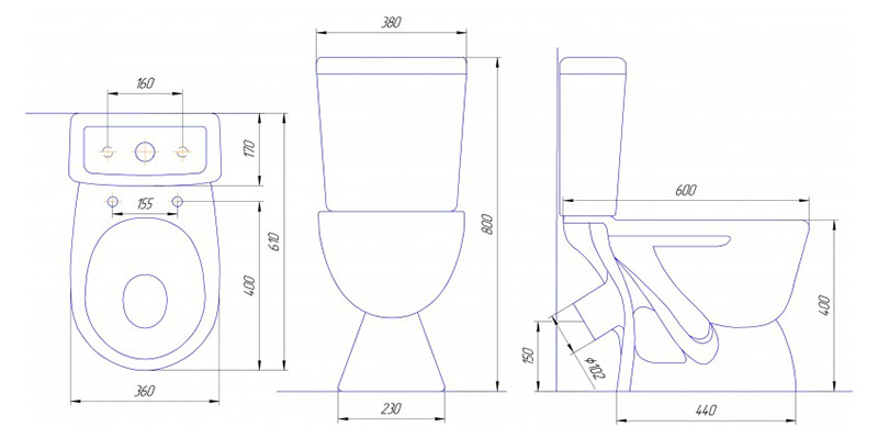 картинка Унитаз-компакт Ресса белый 19792 Rosa 