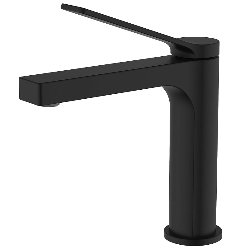 картинка Смеситель для раковины Vise без донного клапана черный AZ-VQQ168330PA Azario 