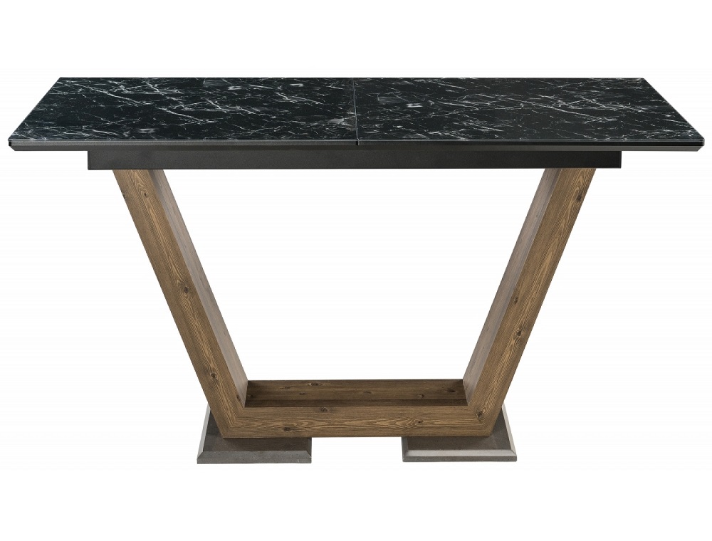 картинка Стол Иматра/Виктория 140(180)*80 мрамор черный/черная шагрень CS457 