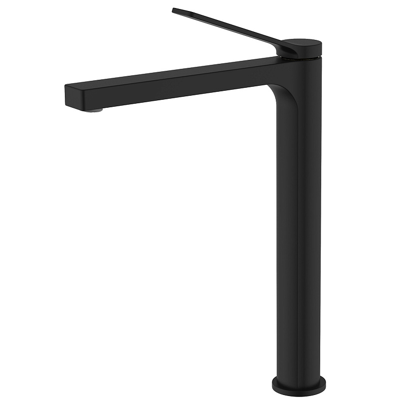 картинка Смеситель для раковины Vise высокий без донного клапана черный AZ-VQQ168R30PA Azario 