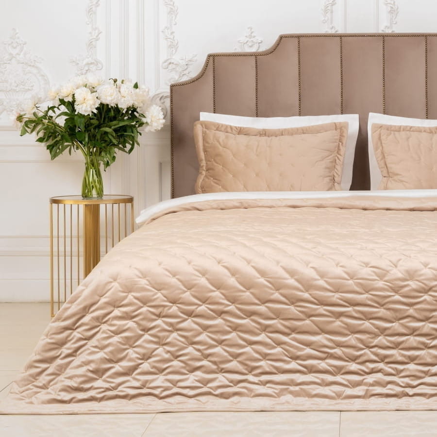 картинка Покрывало Arya Бархат 250*260 - 2(50*70+5) Ansel бежевый 