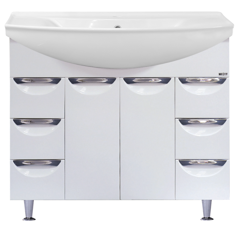 картинка Тумба Жасмин 105 6-ящ белая эмаль ум. Стиль-105 Misty 