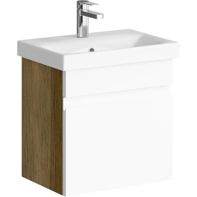 картинка Тумба Smart 50 подвесная дуб балтийс с рак MODUO 50 SLIM Aqwella 