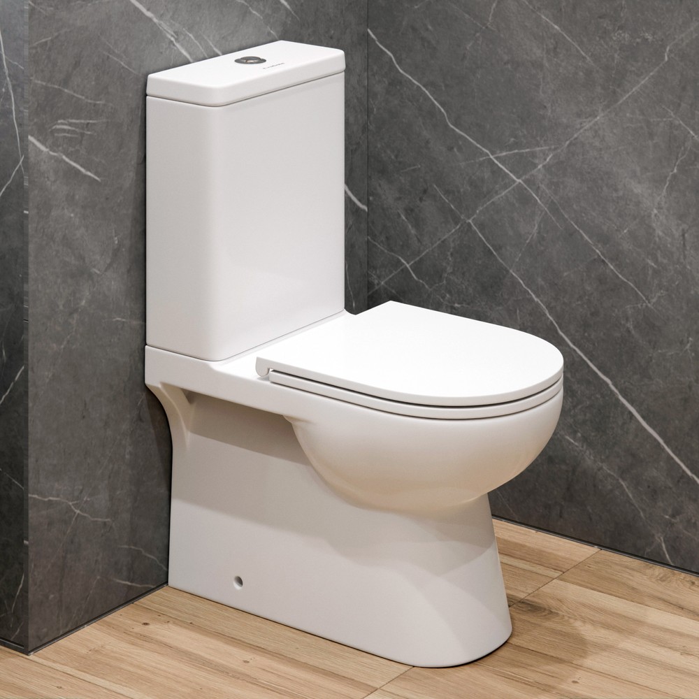 картинка Унитаз-компакт A8060 безобод. сид. тонкое ДП, удлин., патр. креп. арматура, гориз. выпуск Eva Gold 