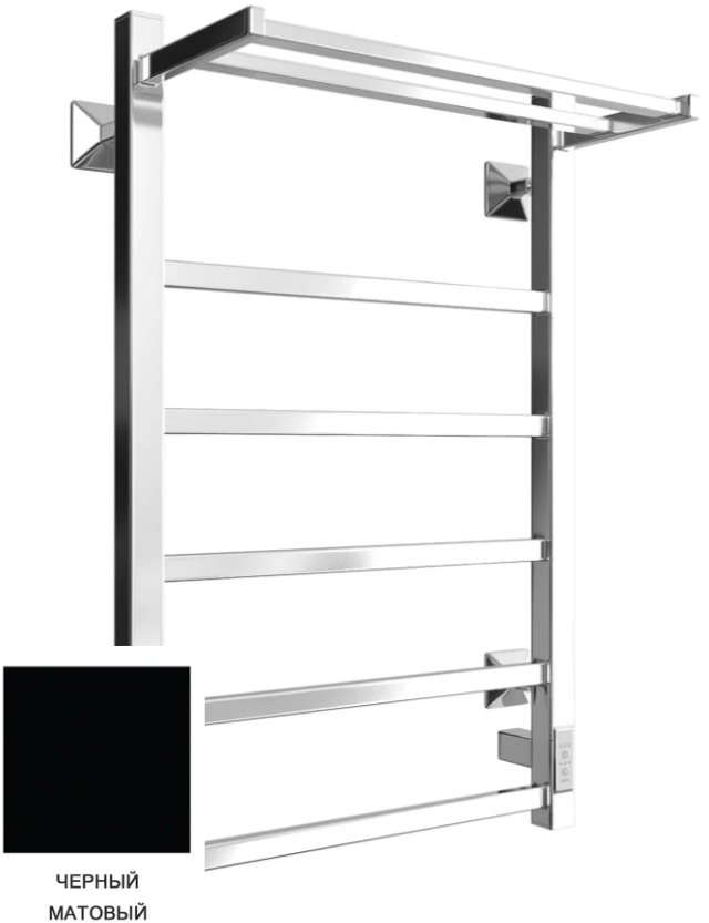 картинка Полотенцесушитель FJ Plaza neo 80/50 Электрич.ОБРАЗЕЦ (К диммер квадрат Черный матовый) 