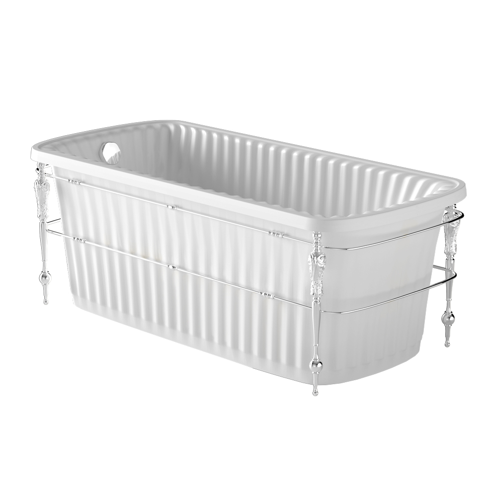 картинка Ванна Olivia Console 174x83хH66 см. белая, панель белая, консоль, слив/перелив хром Migliore 