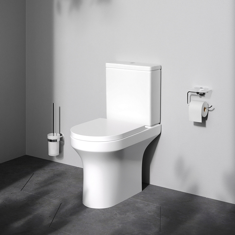 картинка Унитаз-компакт без ободка с сиденьем микролифт X-Joy C85A8601SC L/AMPM 