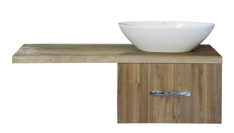 картинка Тумба Техас 60 подвесная 1 ящ. + столешница Техас 120 Правая + ум. Триумф Misty 