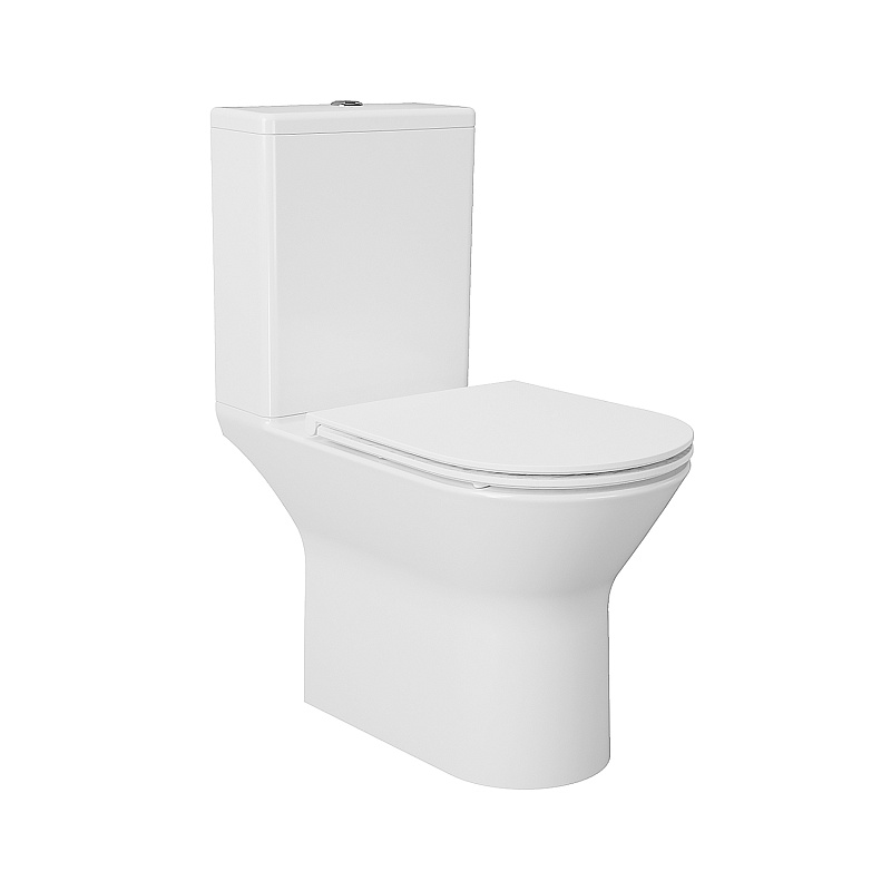 картинка Унитаз Dante напольный безободковый в компл. с бачком с быстр. сид. микролифт 93589 Azario 