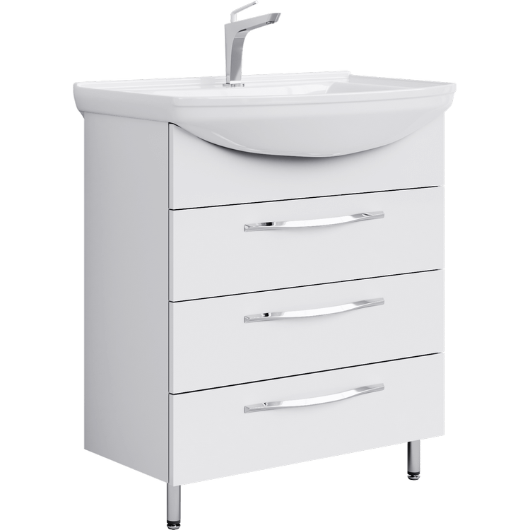 картинка Тумба Аллегро белый, с раковиной Стиль 75 Agr.01.07/3 Aqwella 