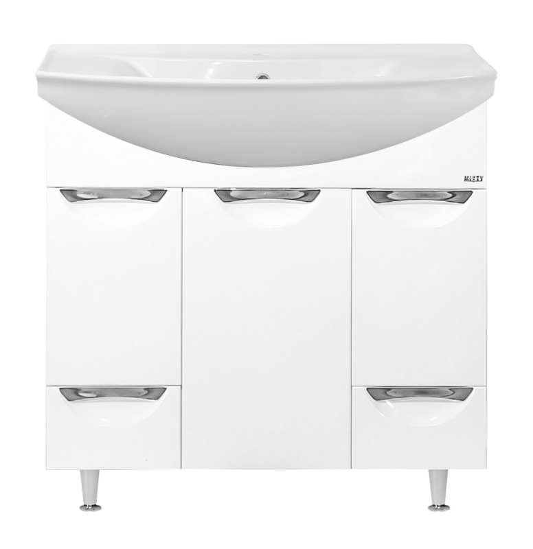 картинка Тумба Жасмин 86 2-ящ с корзиной белая ум. Best-85 Misty 