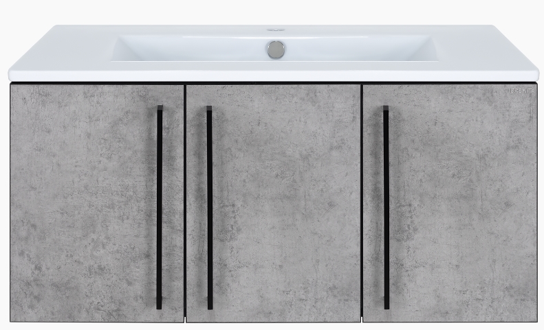 картинка Тумба Rock 90 прямая подвесная светло-серый ум. Quadro 90 Misty 