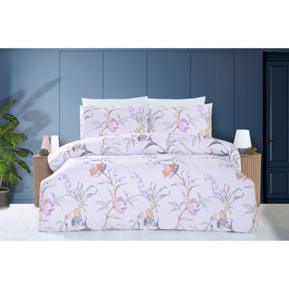 картинка Постельное белье Arya Ранфорс 2 Сп. 200*220 сиреневый,лиловый 