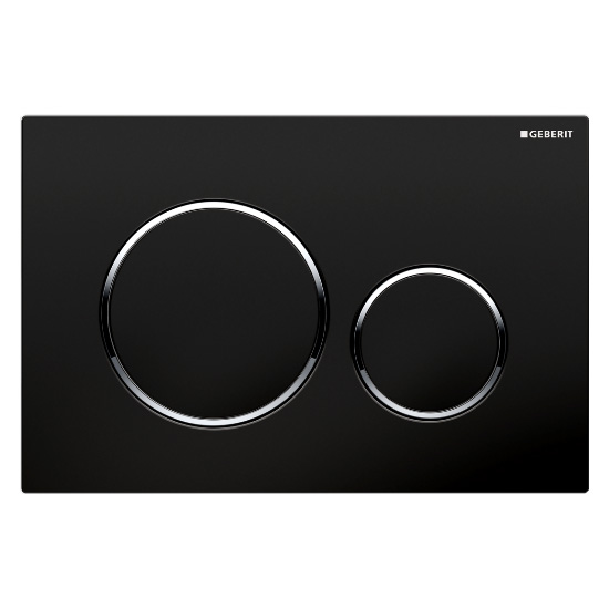 картинка Смывная клавиша двойной смыв черные глянцевый хром Sigma20 115.882.KM.1 Geberit 