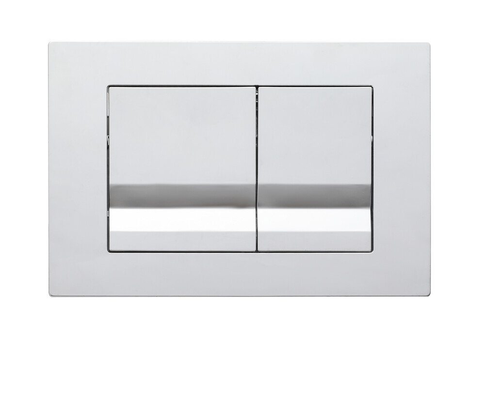 картинка Кнопка смыва 01 пластик квадрат хром матовый для инсталляции 400 и 500 Eva Gold 