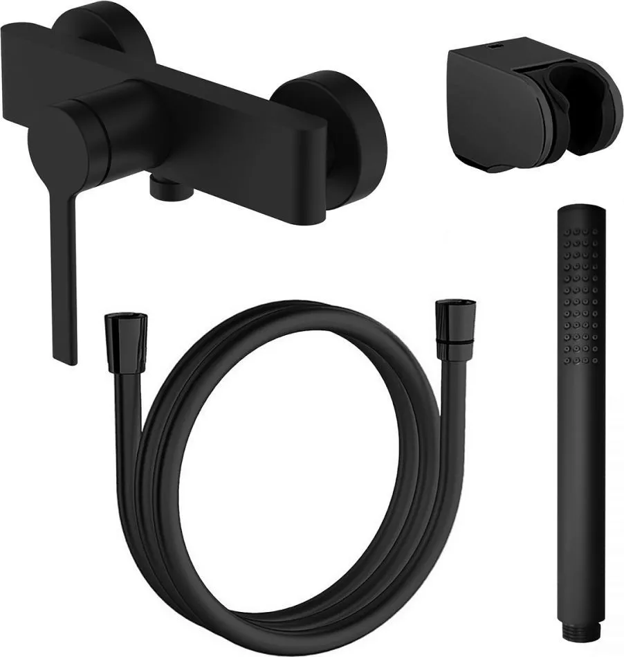 картинка Смеситель для душа с полным душевым набором графит AZ-VRZ338326PA Azario 