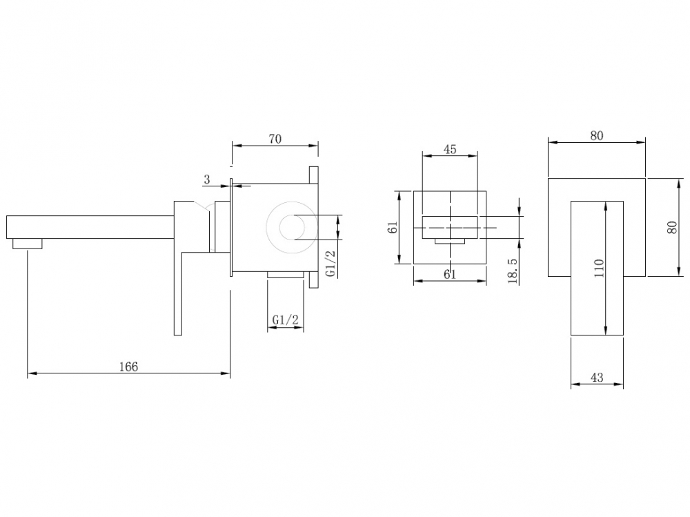 картинка Смеситель Daheim для раковины скрытого монтажа, золото матовое AF8212G Abber 