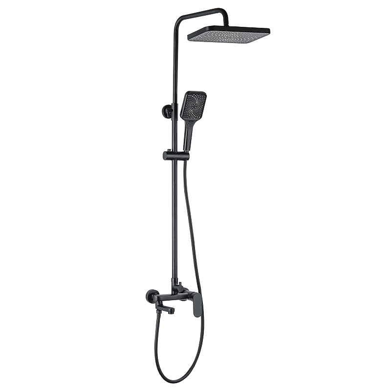 картинка Душевая колонна Arizona со смесителем для ванны с поворотным изливом прямоугольная AZ-20BS Azario 