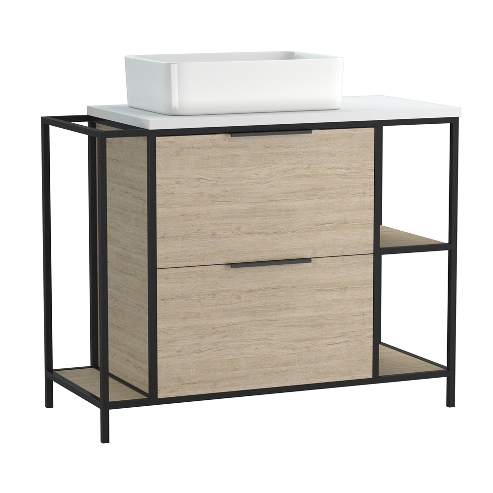 картинка Тумба под раковину напольная Bosquet 100 для Crea 50 дуб Cersanit 