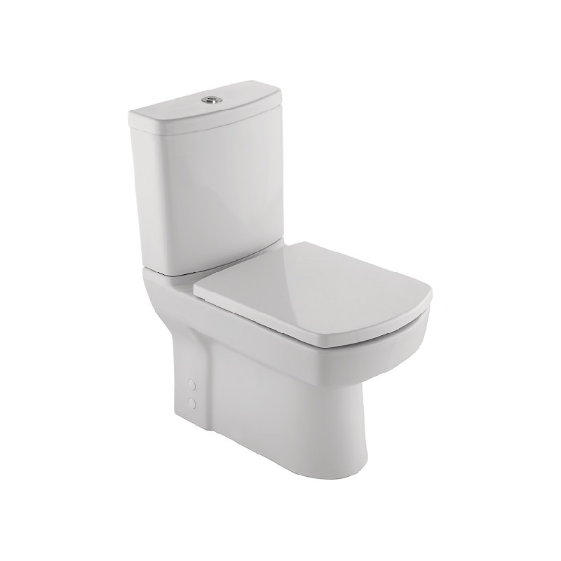 картинка Унитаз напольный Basics безободковый в комплекте с бачком, сиденьем микролифт с арматурой Kale 