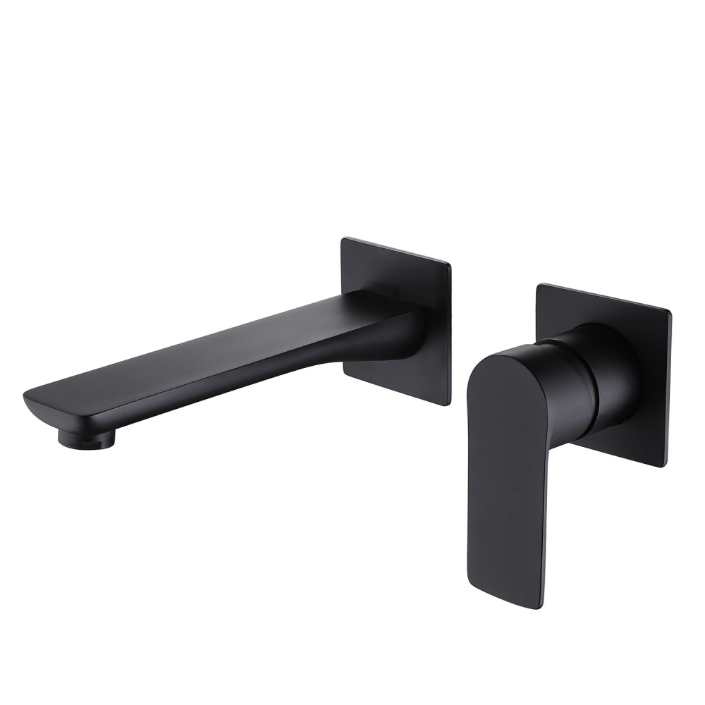 картинка Смеситель Weiss Insel для раковины скрытого монтажа, черный матовый AF8082B Abber 