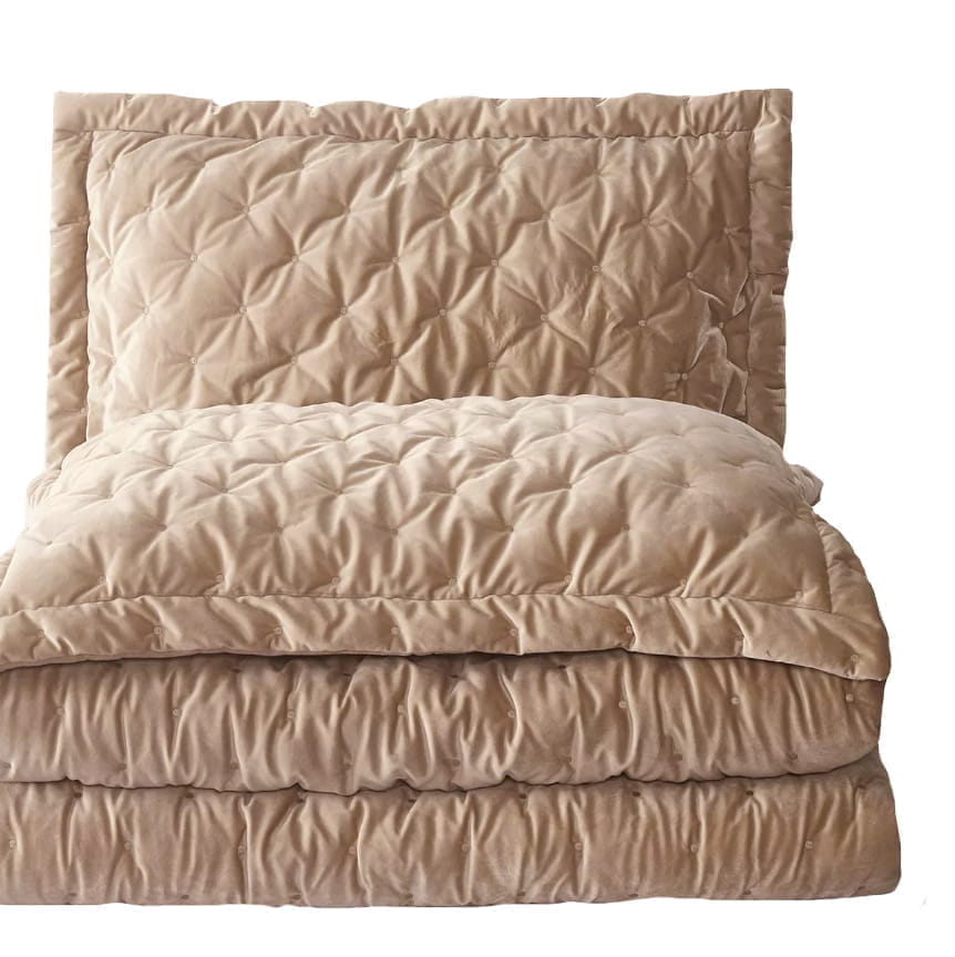 картинка Покрывало Arya Бархат 250*260 - 2(50*70+5) Ansel бежевый 