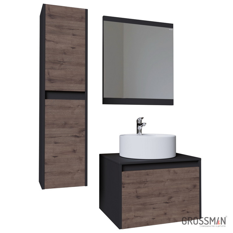 картинка Пенал подвесной Смарт-30 см универсальный веллингтон/графит Grossman 