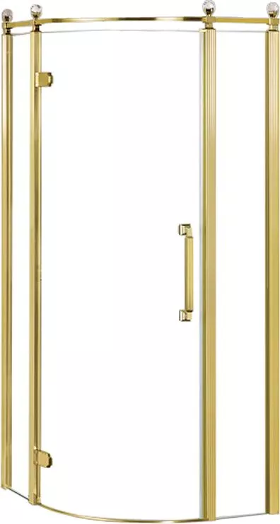 картинка Ограждение душевое Ontario (900*900*2000) профиль золото без поддона AZ-NBB2231-L Azario 