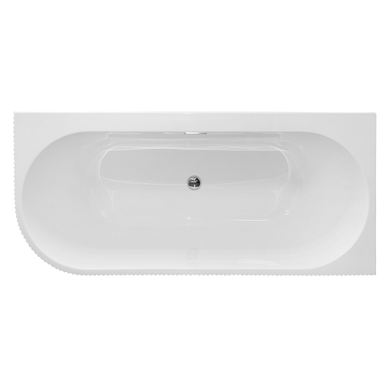 картинка Ванна акриловая La Blanco 1700*750*580 R пристенная в компл. с сиф. и мет. рамой AZ-6724-1CR Azario 