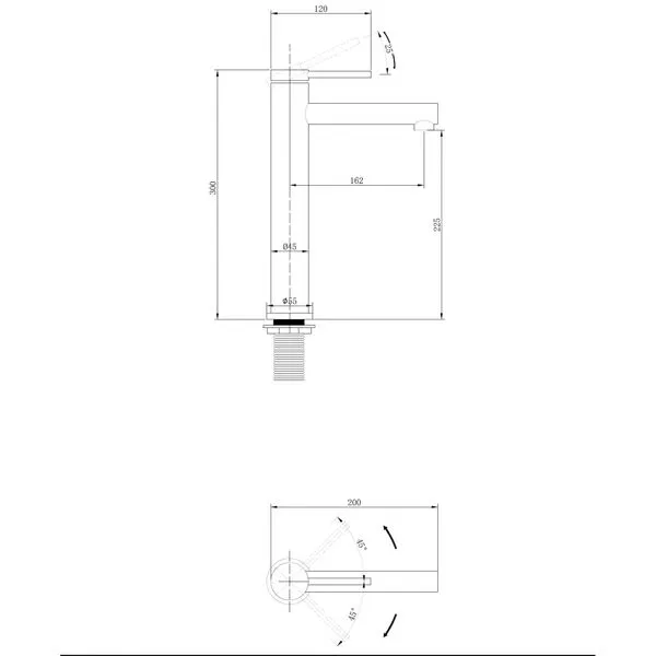 картинка Смеситель Emotion для накладной раковины, хром AF8811 Abber 