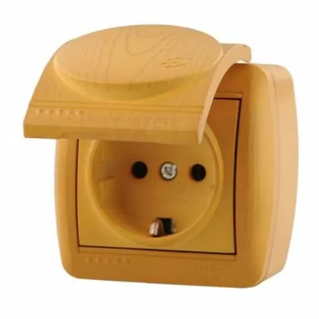 картинка Розетка 1-м накладная с/з керам ольха Ната 710 0700 122 