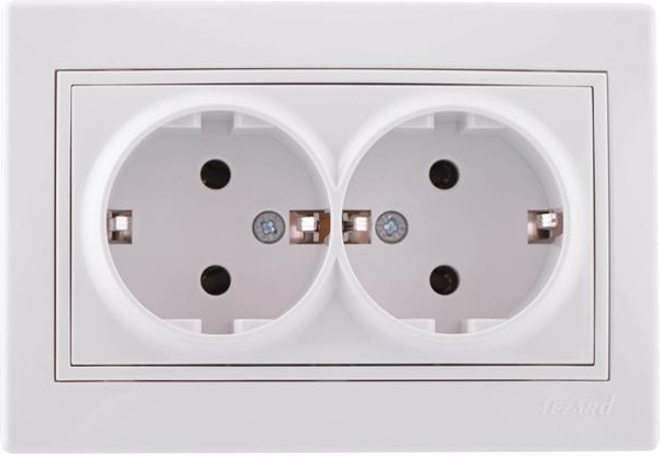 картинка Розетка 2-м с/з керам белая-белая СП Мира 701 0202 127 