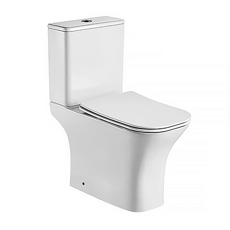 картинка Унитаз Tfretta Square напо-ный безободковый в комплекте с бачком и сиденьем микролифт AZ-5121 Azario 