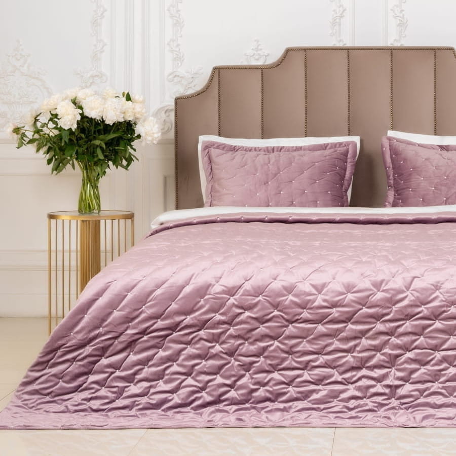 картинка Покрывало Arya Бархат 250*260 - 2(50*70+5) Ansel сиреневый 