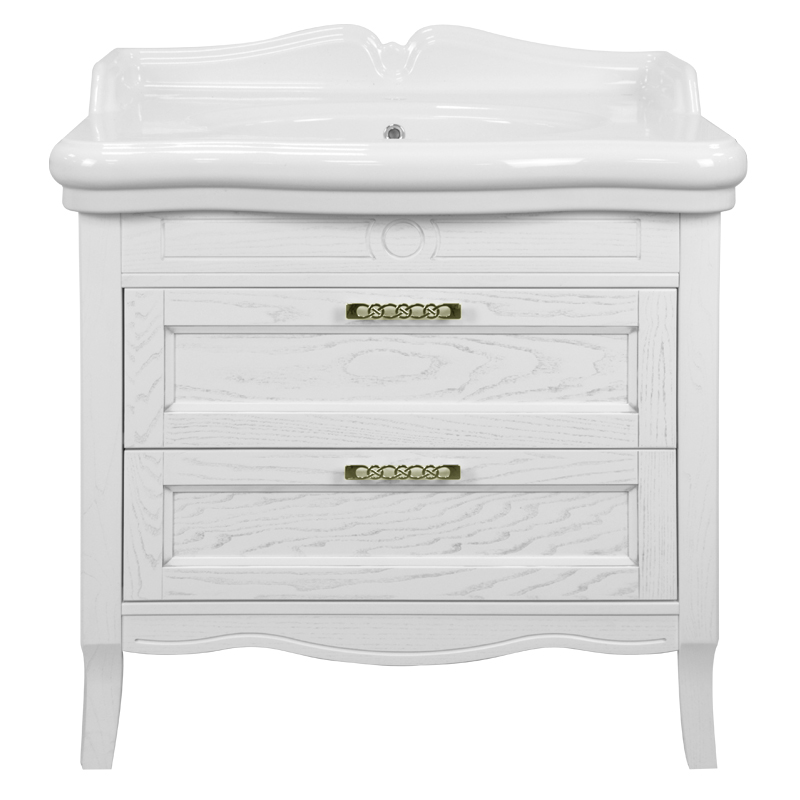 картинка Комплект Тумба Carolina 90/2 патина золото с раковиной Victorian 90 (Kale) Azario 