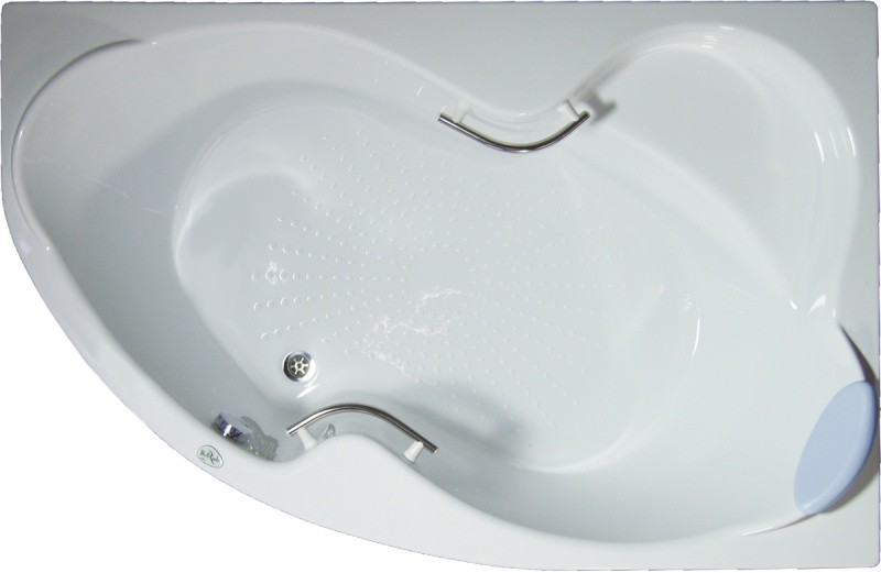 картинка Ванна Индиго 170*110 R+Поручни Индиго хром 2 шт без панели BellRado 