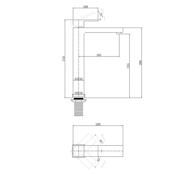 картинка Смеситель Daheim для раковины, черный матовый AF8211B Abber 
