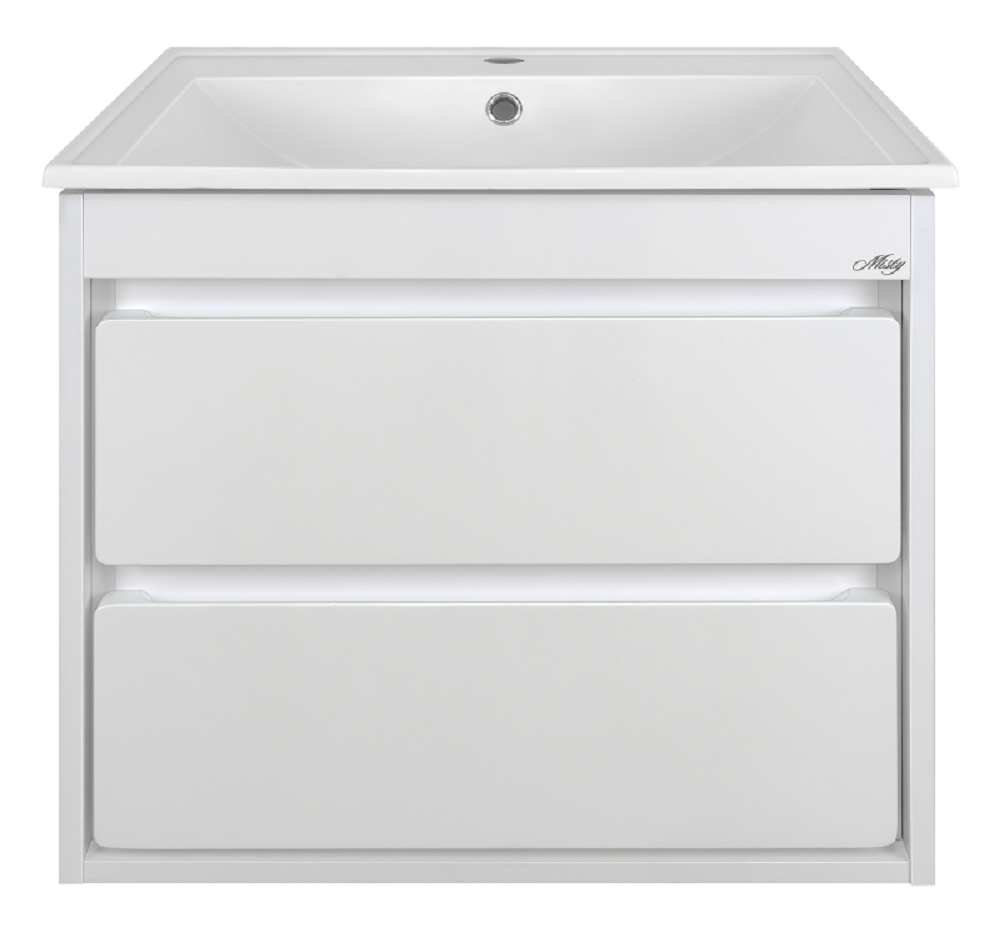 картинка Тумба Барселона 60 подвесная с 2 ящ, белая эмаль, ум.Белла 60 Misty 