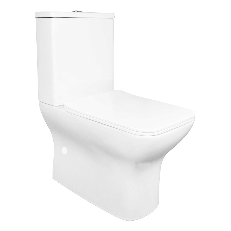 картинка Унитаз-компакт Fresco AZ-8302 безободковый с сиденьем микролифт дюропласт Azario 