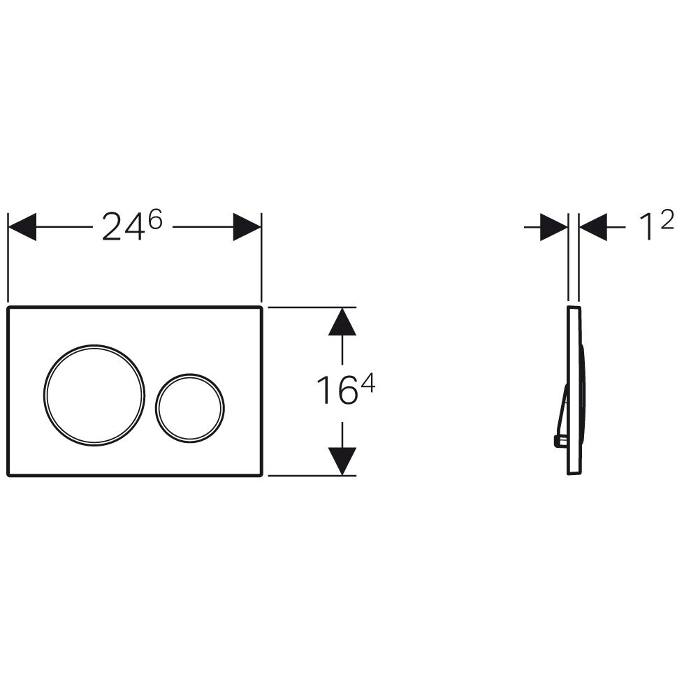 картинка Смывная клавиша двойной смыв черные глянцевый хром Sigma20 115.882.KM.1 Geberit 