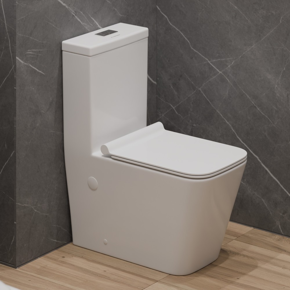 картинка Унитаз-моноблок T1086 безобод, сиденье тонкое ДП, арматура (с гофрой и подводкой) Eva Gold 