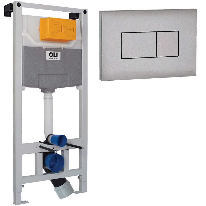 картинка Инсталляция OLI 120 ECO Sanitarblock pneumatic + Панель слива KARISMA, глянцевый хром 
