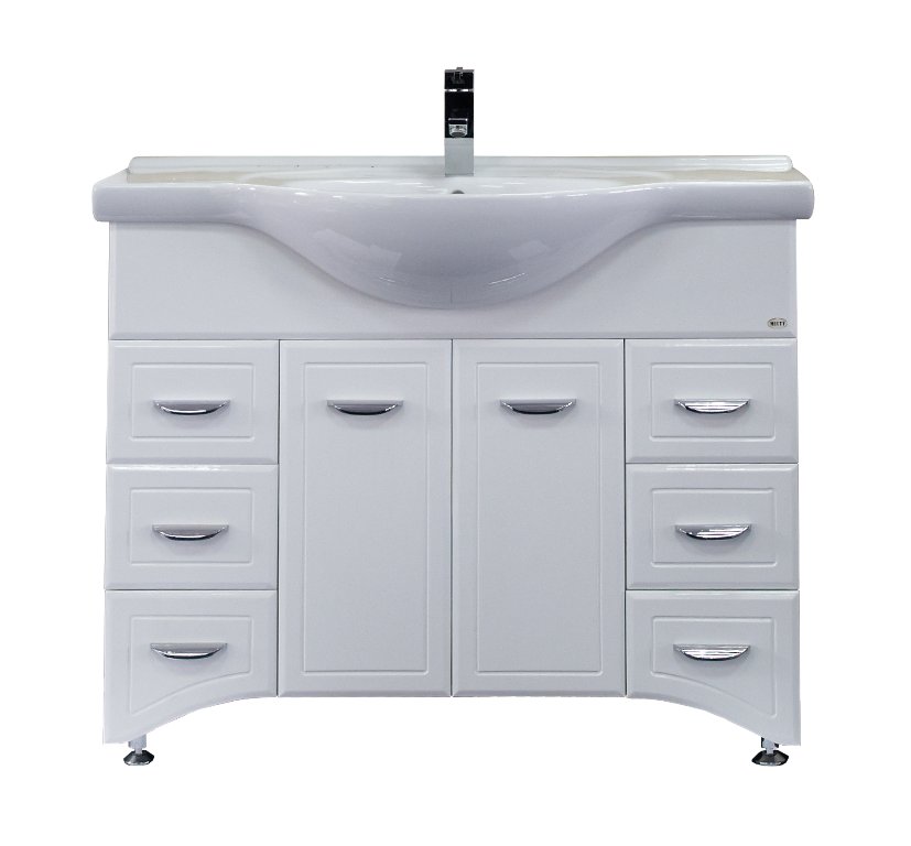 картинка Тумба Дрея 105 6-ящ белая ум. Классик 105 Kirovit Misty 